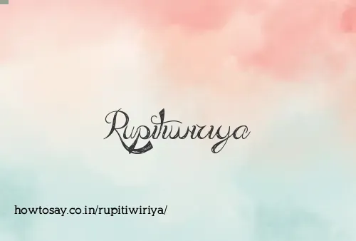 Rupitiwiriya