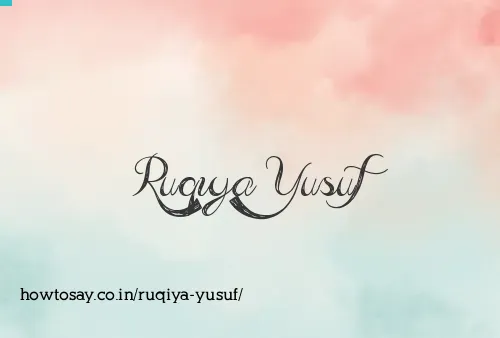 Ruqiya Yusuf