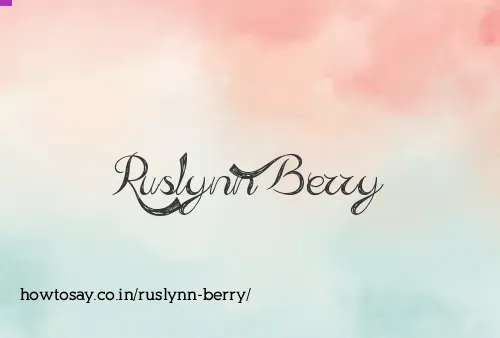 Ruslynn Berry