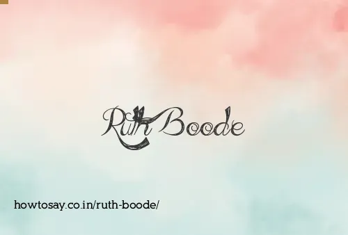 Ruth Boode
