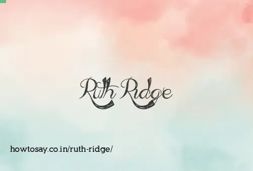 Ruth Ridge