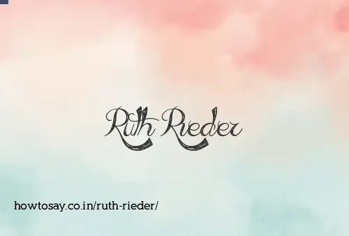 Ruth Rieder