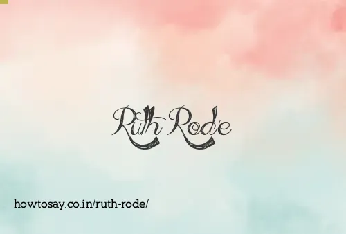 Ruth Rode