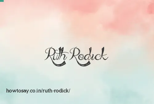 Ruth Rodick