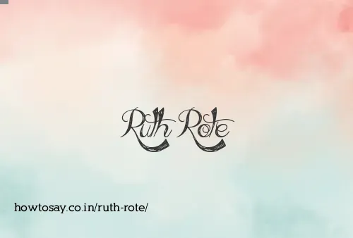 Ruth Rote