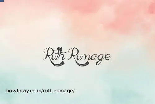 Ruth Rumage