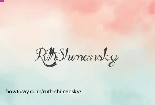 Ruth Shimansky
