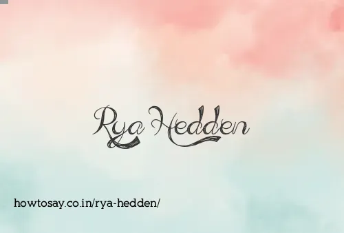 Rya Hedden