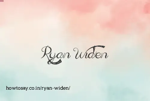 Ryan Widen