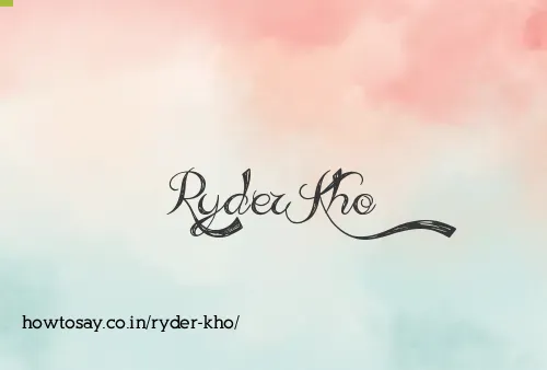 Ryder Kho