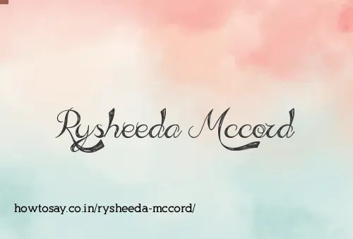 Rysheeda Mccord