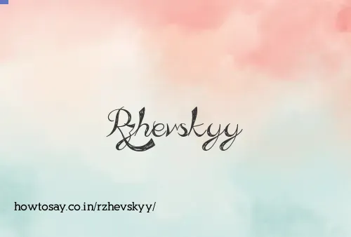 Rzhevskyy