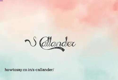 S Callander