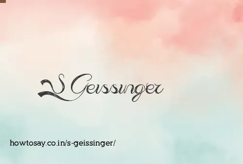 S Geissinger