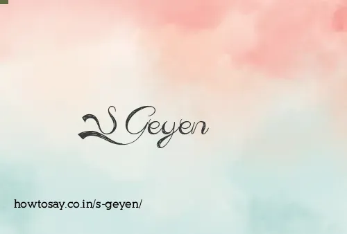 S Geyen