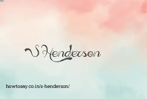 S Henderson
