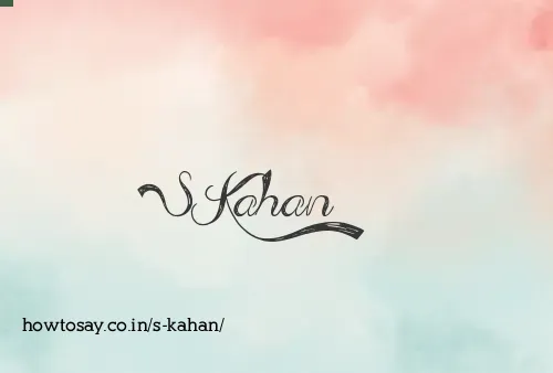 S Kahan