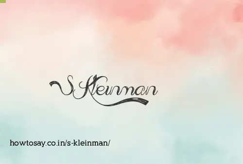 S Kleinman
