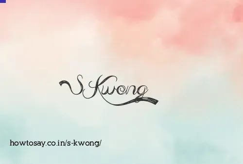 S Kwong