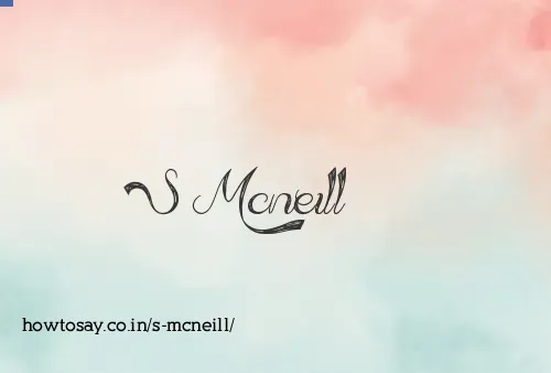 S Mcneill