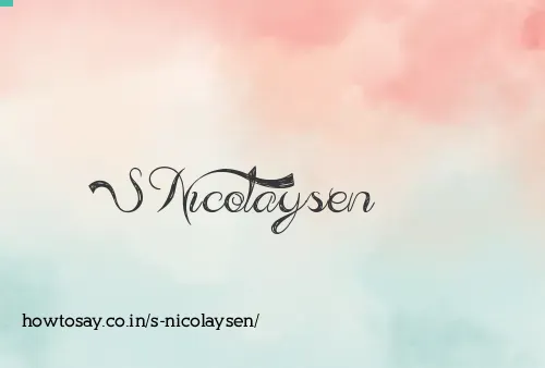 S Nicolaysen