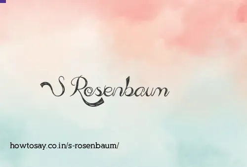 S Rosenbaum