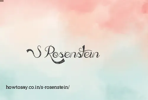 S Rosenstein