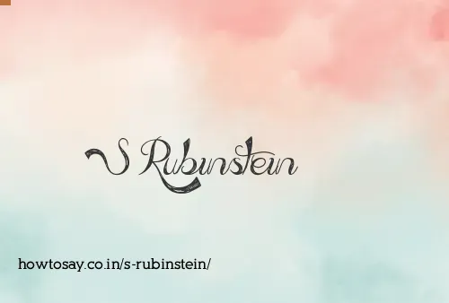 S Rubinstein