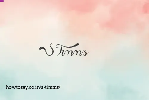 S Timms