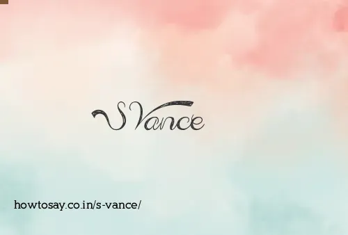S Vance