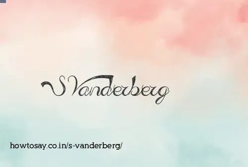 S Vanderberg