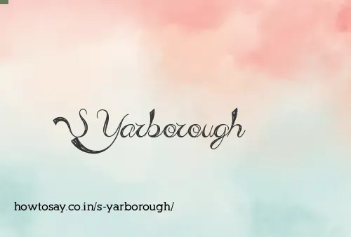 S Yarborough