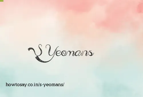 S Yeomans