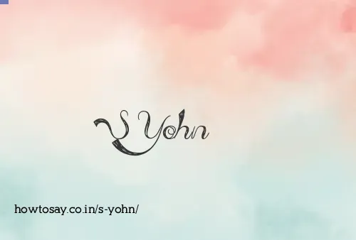 S Yohn