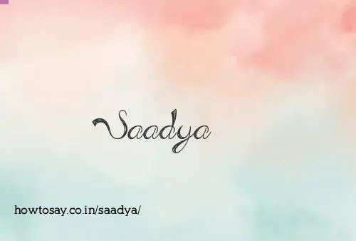 Saadya