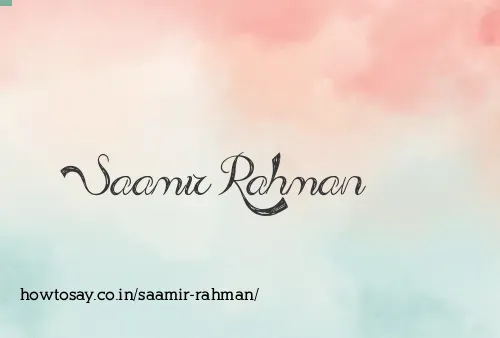 Saamir Rahman