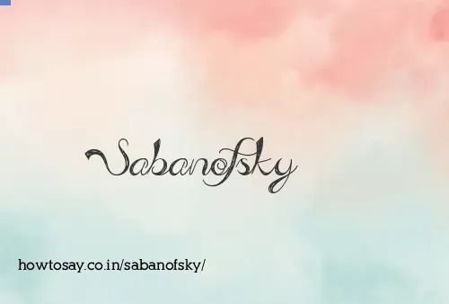 Sabanofsky