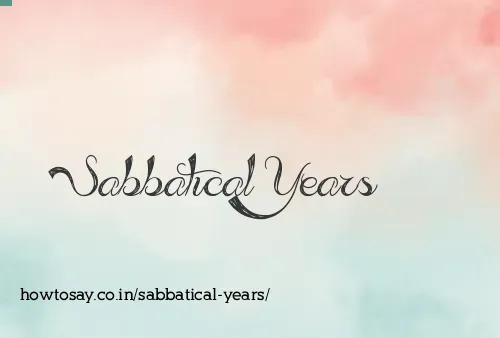 Sabbatical Years
