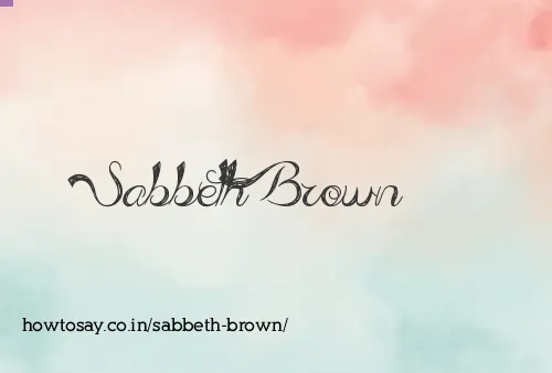 Sabbeth Brown