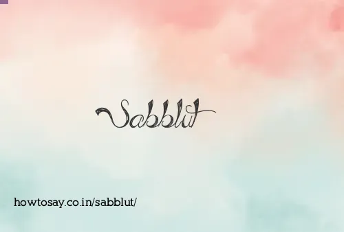 Sabblut