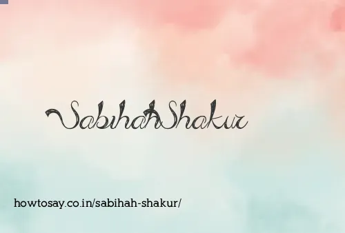 Sabihah Shakur