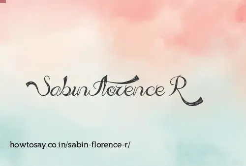 Sabin Florence R