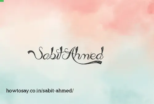 Sabit Ahmed