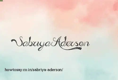 Sabriya Aderson