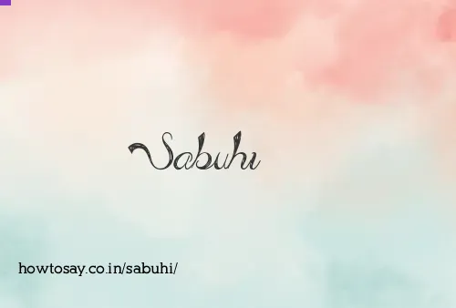 Sabuhi