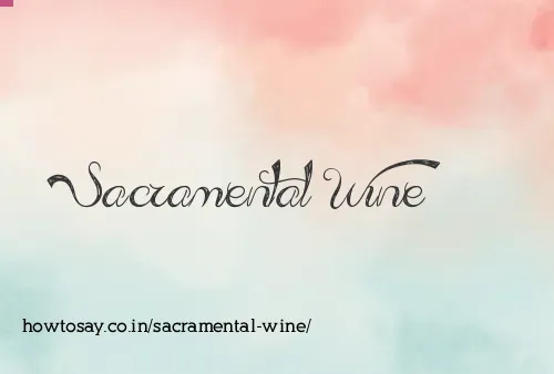 Sacramental Wine