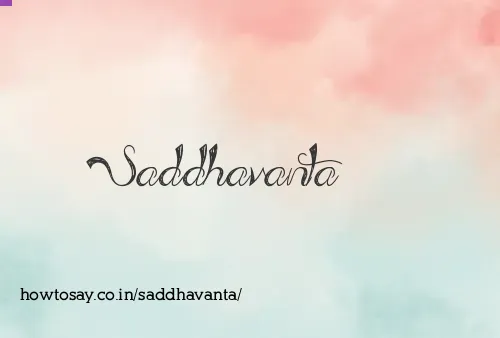 Saddhavanta