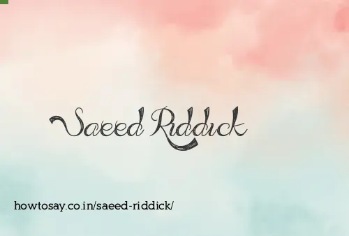 Saeed Riddick