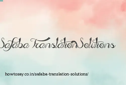 Safaba Translation Solutions