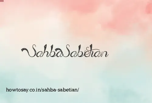 Sahba Sabetian